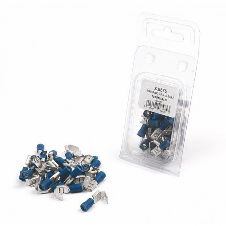 COSSES(x25) MIXTES, BLEUES, 6.3mm