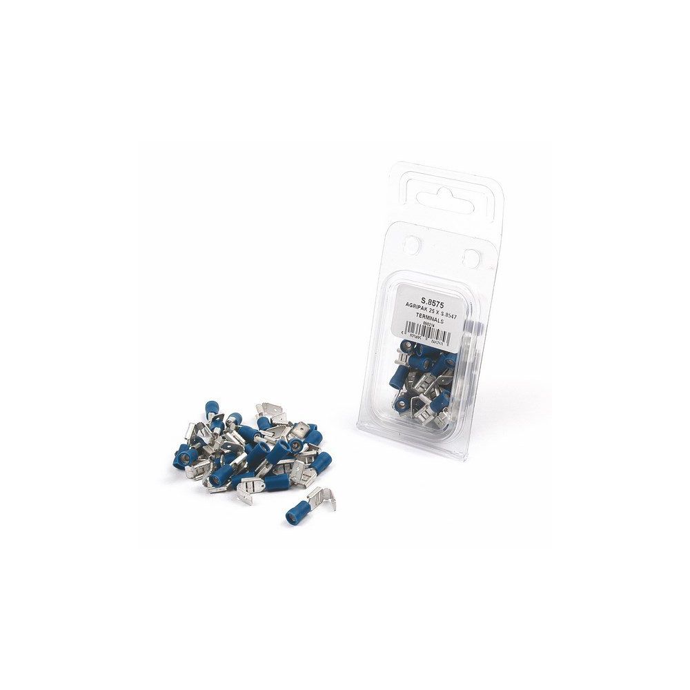 COSSES(x25) MIXTES, BLEUES, 6.3mm