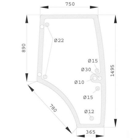 VITRE DE PORTE GAUCHE CLAAS RÉF 7700073324 VITRE DE PORTE GAUCHE CLAAS RÉF 7700073324