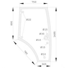 VITRE DE PORTE GAUCHE CLAAS RÉF 7700073324 VITRE DE PORTE GAUCHE CLAAS RÉF 7700073324