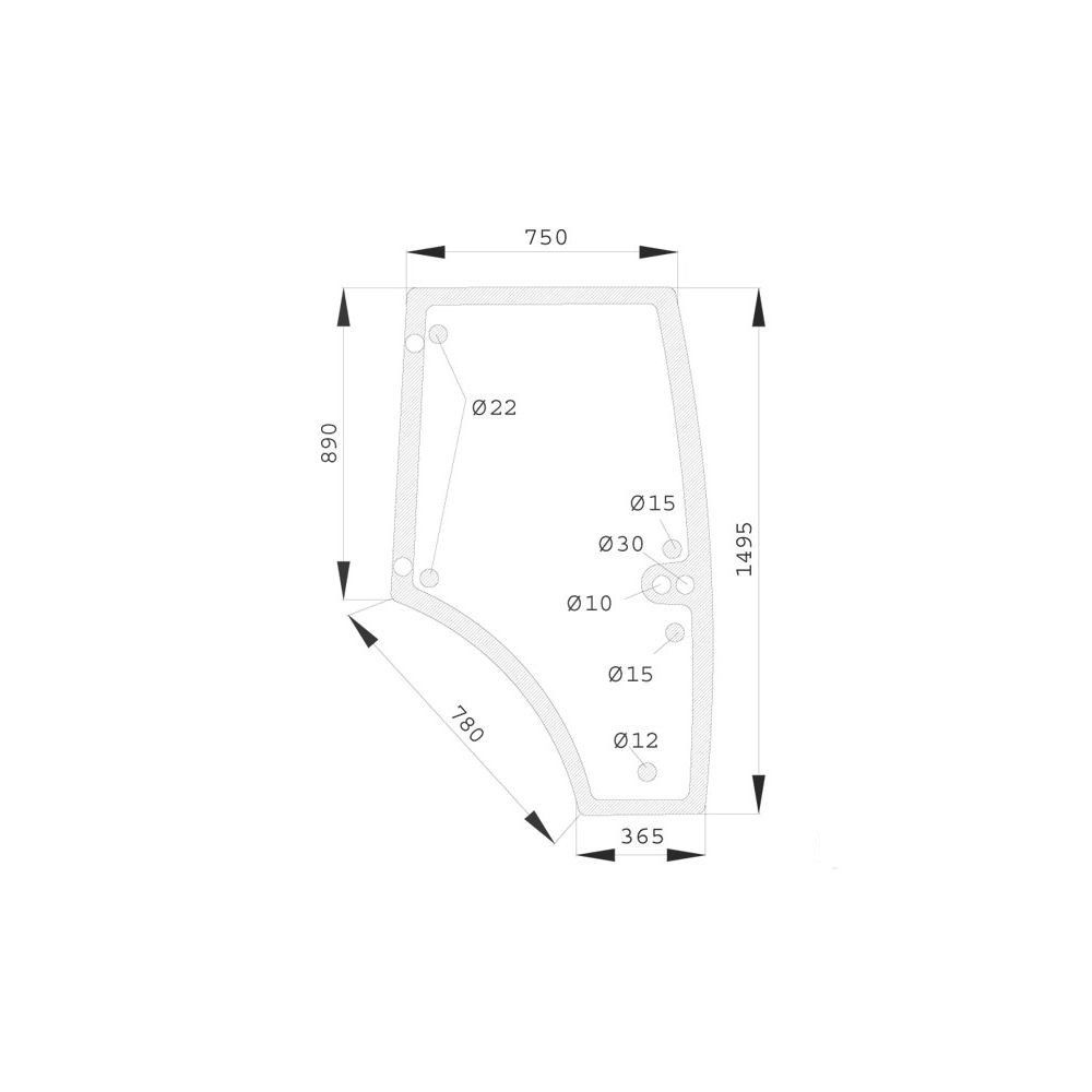 VITRE DE PORTE GAUCHE CLAAS RÉF 7700073324