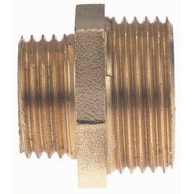 Mamelon Double Réduit Laiton - Mâle/Mâle 3/4'' x 1/2''