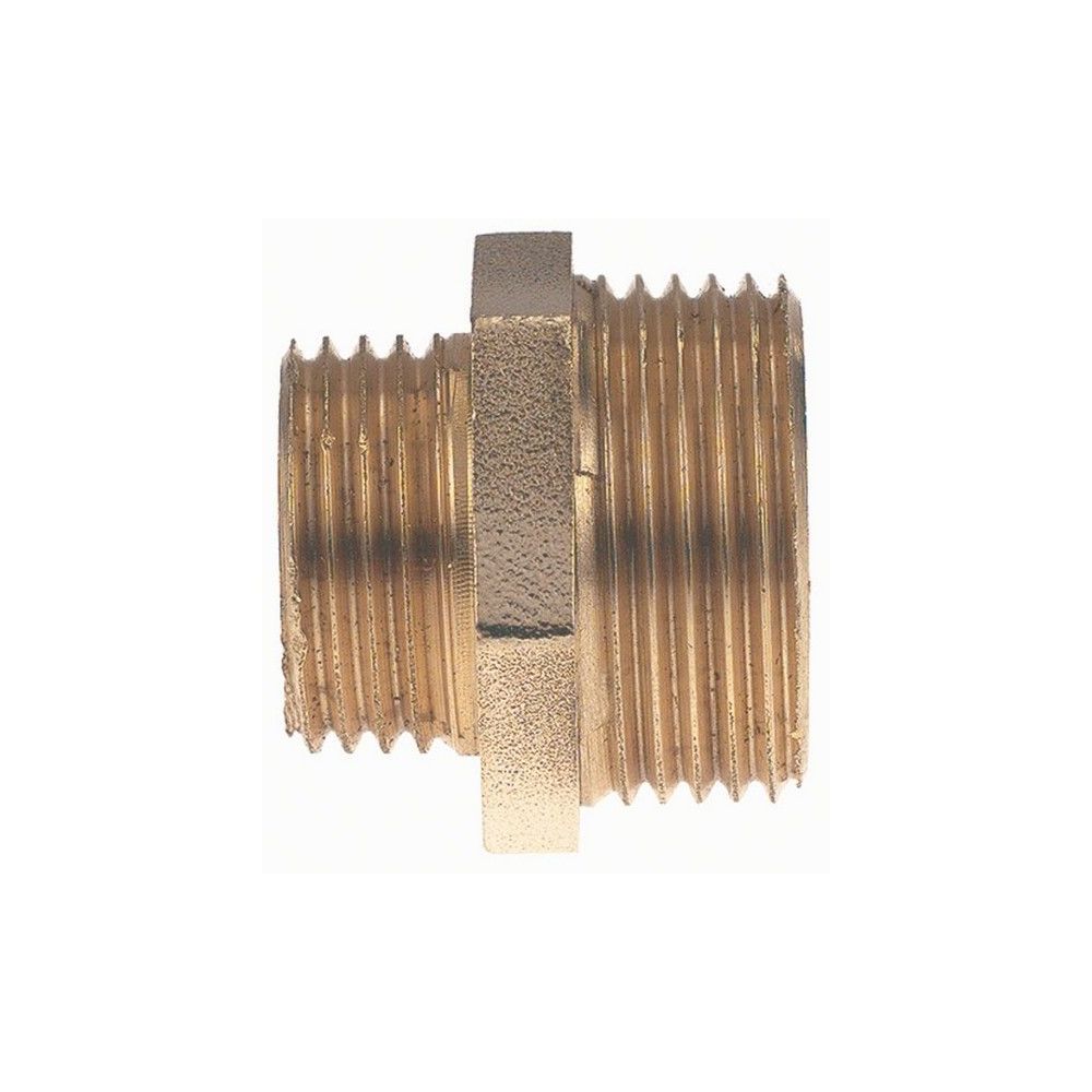 Mamelon Double Réduit Laiton - Mâle/Mâle 3/4'' x 1/2''
