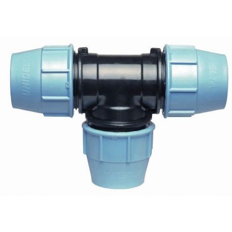 RACCORD COMPRESSION POLYPROPYLÈNE TÉ Ø25