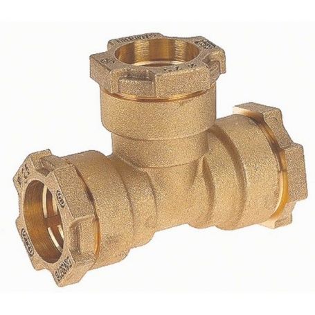 RACCORD COMPRESSION LAITON TÉ Ø40