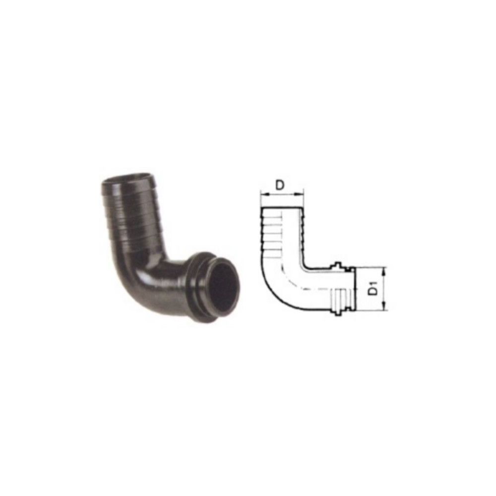 Tubulure Coudée (jt) ø 13 pour écrou 3/4''