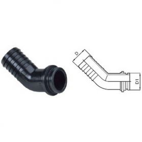 Tubulure Coudée à 45° ø13 pour écrou 1/2''