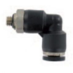 RACCORD AIR LAITON NICKELÉ 1/4''M X 8MM COUDÉ 90° ORIENTABLE