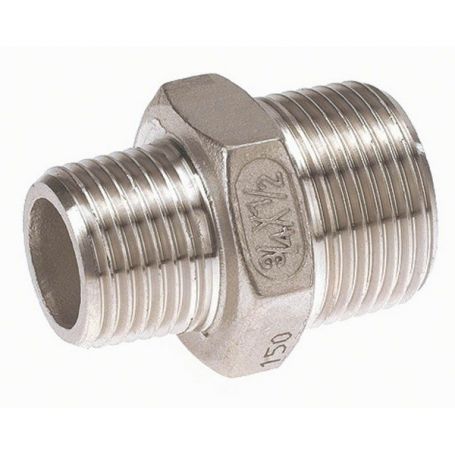 MAMELON DOUBLE RÉDUIT - INOX 1/2'' X 3/8'' MAMELON DOUBLE RÉDUIT - INOX 1/2'' X 3/8''