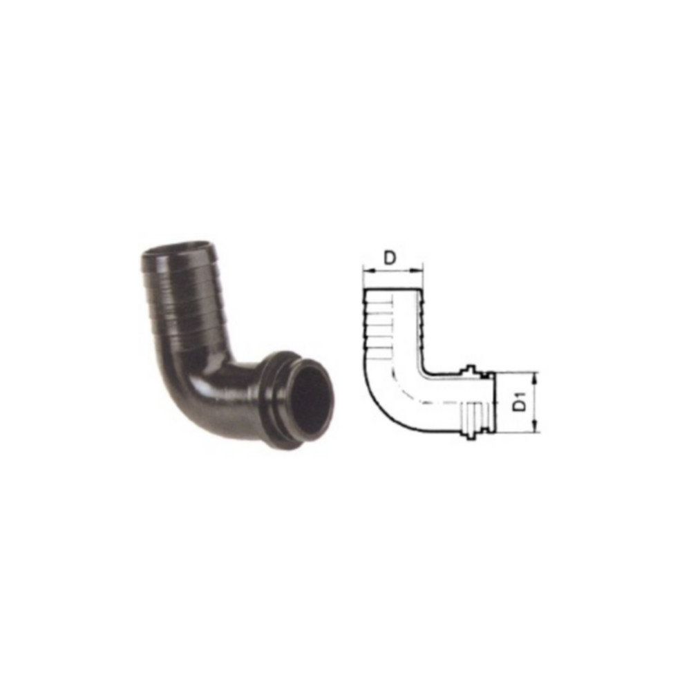 Tubulure Coudée (jt) ø 15 pour écrou 3/4''