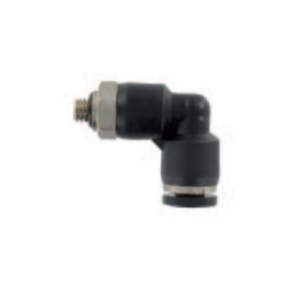 Raccord Air Laiton nickelé 3/8''M  x 8mm coudé 90° orientable