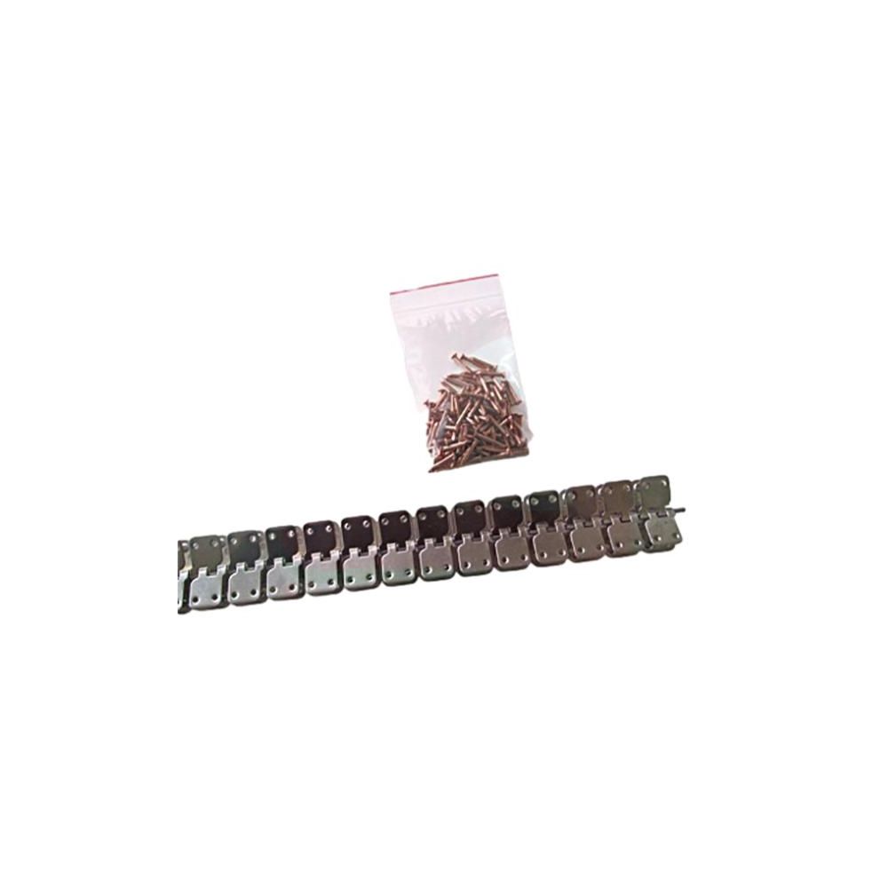 AGRAFE ALLONGÉE EN ACIER INOXYDABLE AVEC RIVETS EN BARRE DE 1,00 ML RÉF. CRV8PEL - PELLENC