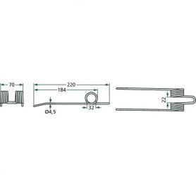 Dent de pick-up New Holland réf. 80161367