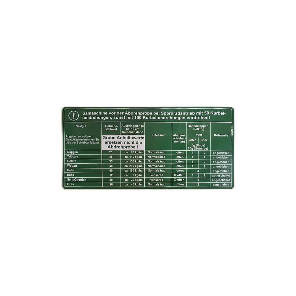 AUTOCOLLANT PRENDRE ME589 FRANCAIS Réf. ME612 AMAZONE