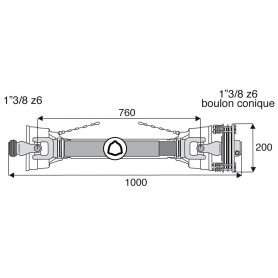 TRANSMISSION COMPLÈTE STANDARD À SÉCURITÉ 1"3/8Z6