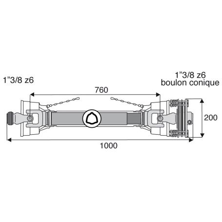 TRANSMISSION COMPLÈTE STANDARD À SÉCURITÉ 1"3/8Z6 TRANSMISSION COMPLÈTE STANDARD À SÉCURITÉ 1"3/8Z6