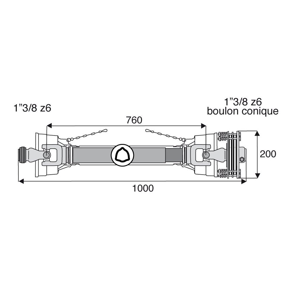 TRANSMISSION COMPLÈTE STANDARD À SÉCURITÉ 1"3/8Z6