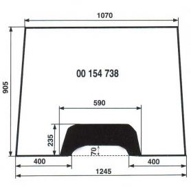 Pare brise en verre pour MASSEY FERGUSON