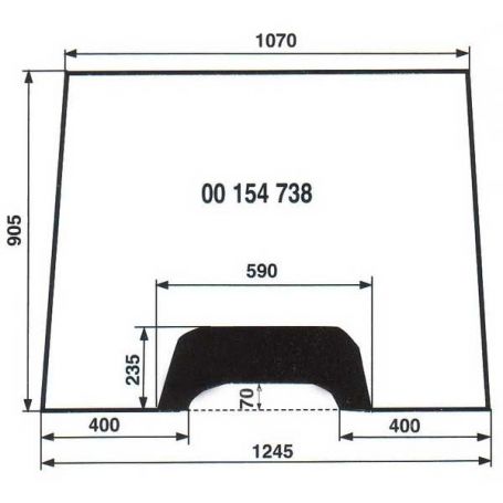 Pare brise en verre pour MASSEY FERGUSON