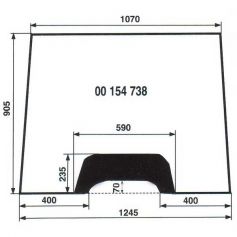 Pare brise en verre pour MASSEY FERGUSON