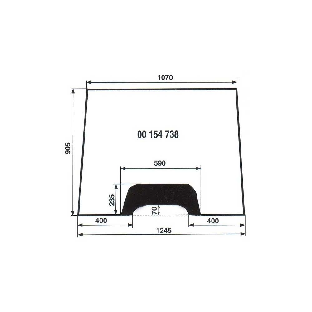 Pare brise en verre pour MASSEY FERGUSON