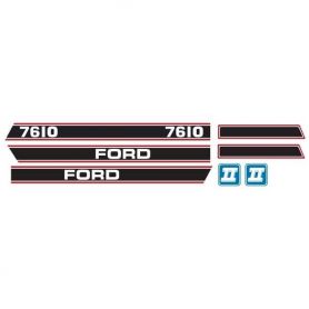 Sticker Ford 7610 Force 2 Rouge & Noir pour FORD