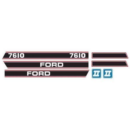 Sticker Ford 7610 Force 2 Rouge & Noir pour FORD