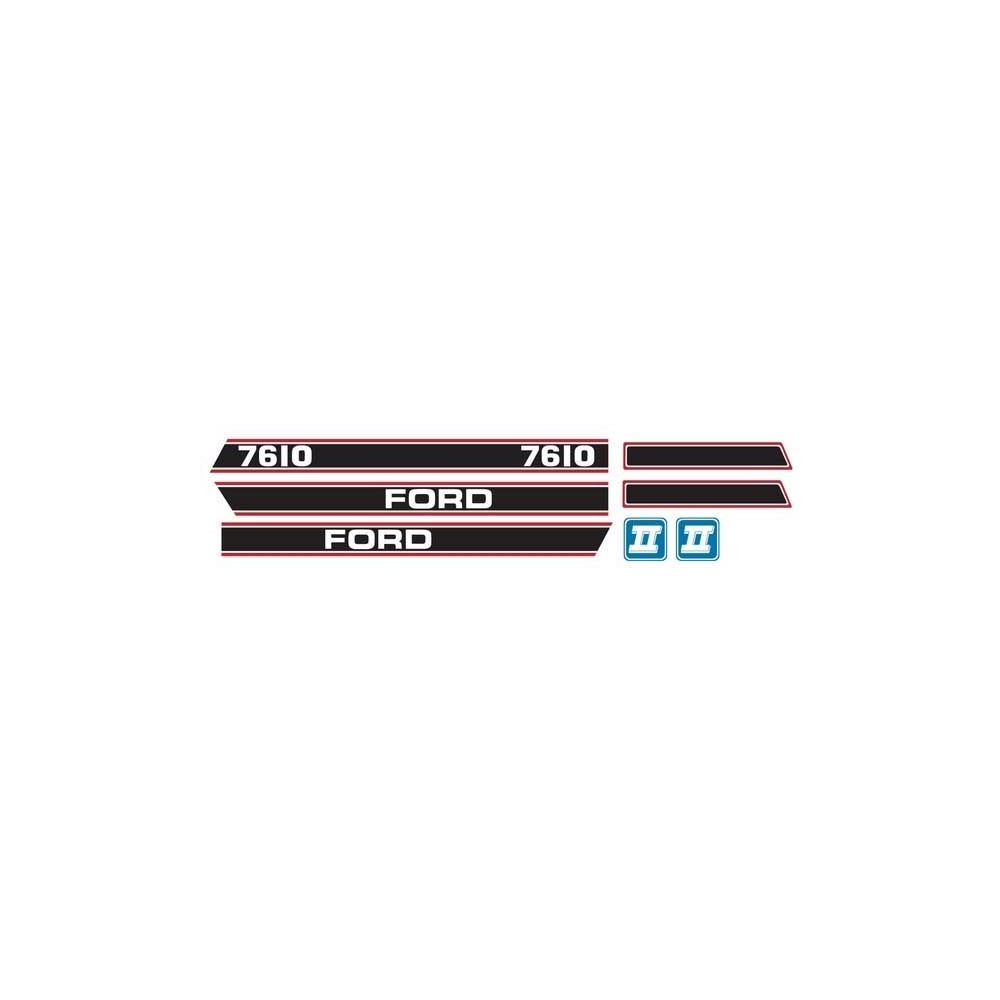 Sticker Ford 7610 Force 2 Rouge & Noir pour FORD