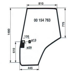 Glass 6100 6200 Porte Gauche pour MASSEY FERGUSON