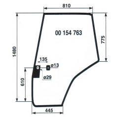 Vitre de porte gauche réf. 3907221M1 - Massey Ferguson Vitre de porte gauche réf. 3907221M1 - Massey Ferguson