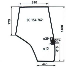 Verre 6100 6200 porte droite pour MASSEY FERGUSON