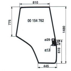 Verre 6100 6200 porte droite pour MASSEY FERGUSON Verre 6100 6200 porte droite pour MASSEY FERGUSON