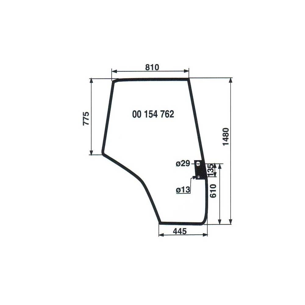 Verre 6100 6200 porte droite pour MASSEY FERGUSON