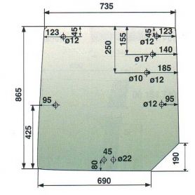 Vitre arrière Glass 6100 8100 pour MASSEY FERGUSON