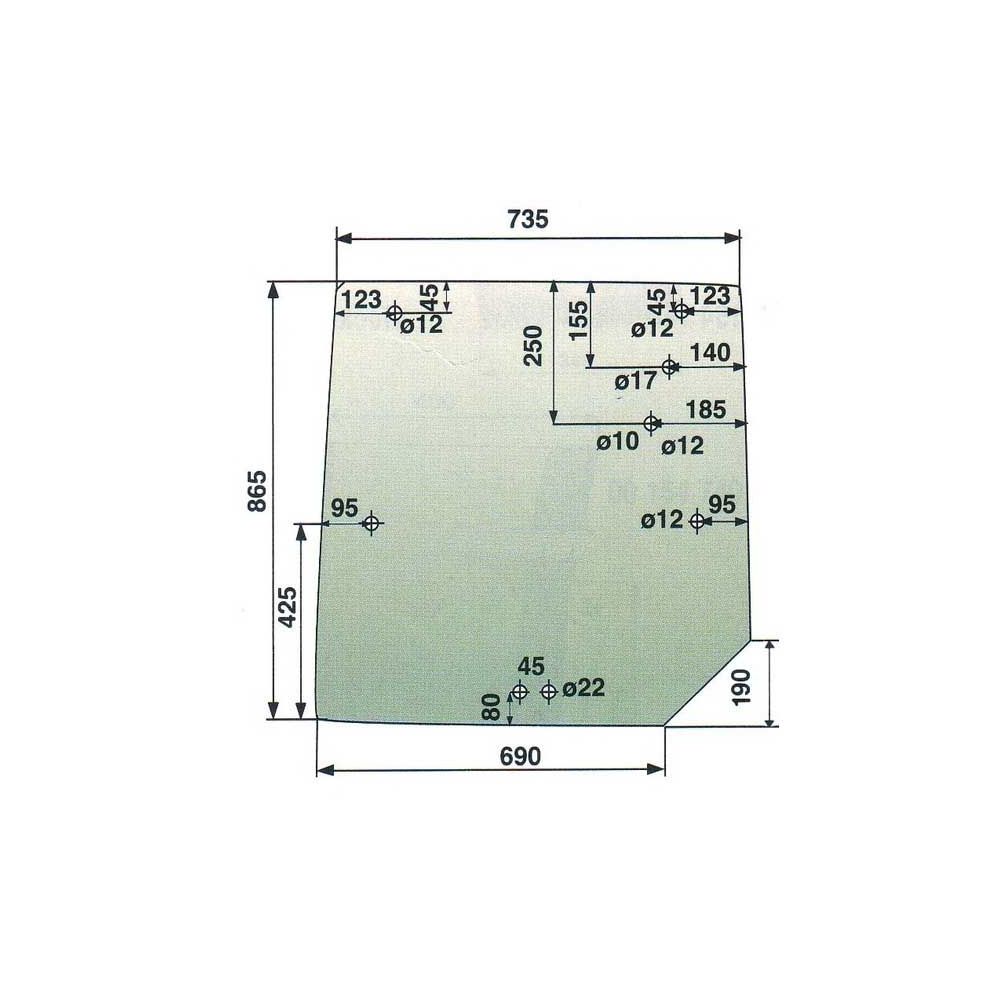 Vitre arrière Glass 6100 8100 pour MASSEY FERGUSON