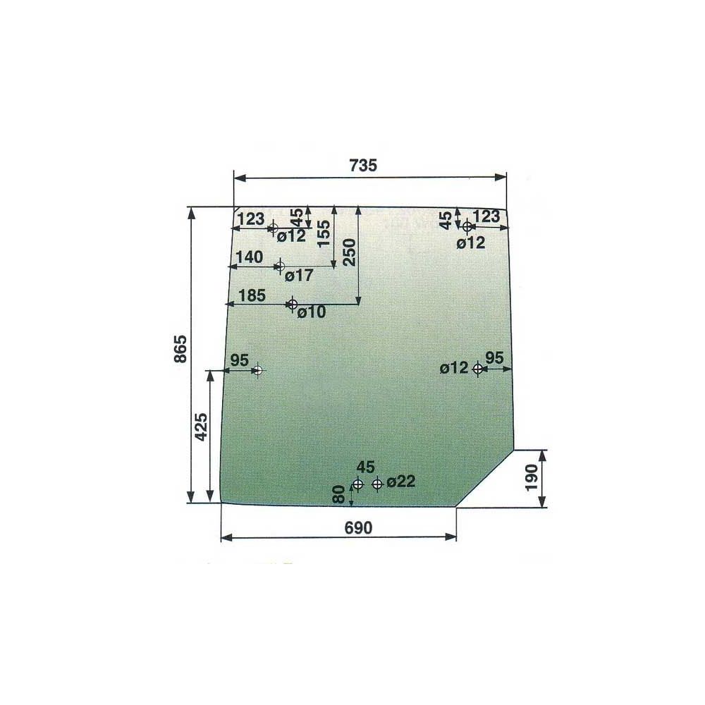Vitre arrière 6100 6200 6400 7400 Glass pour MASSEY FERGUSON