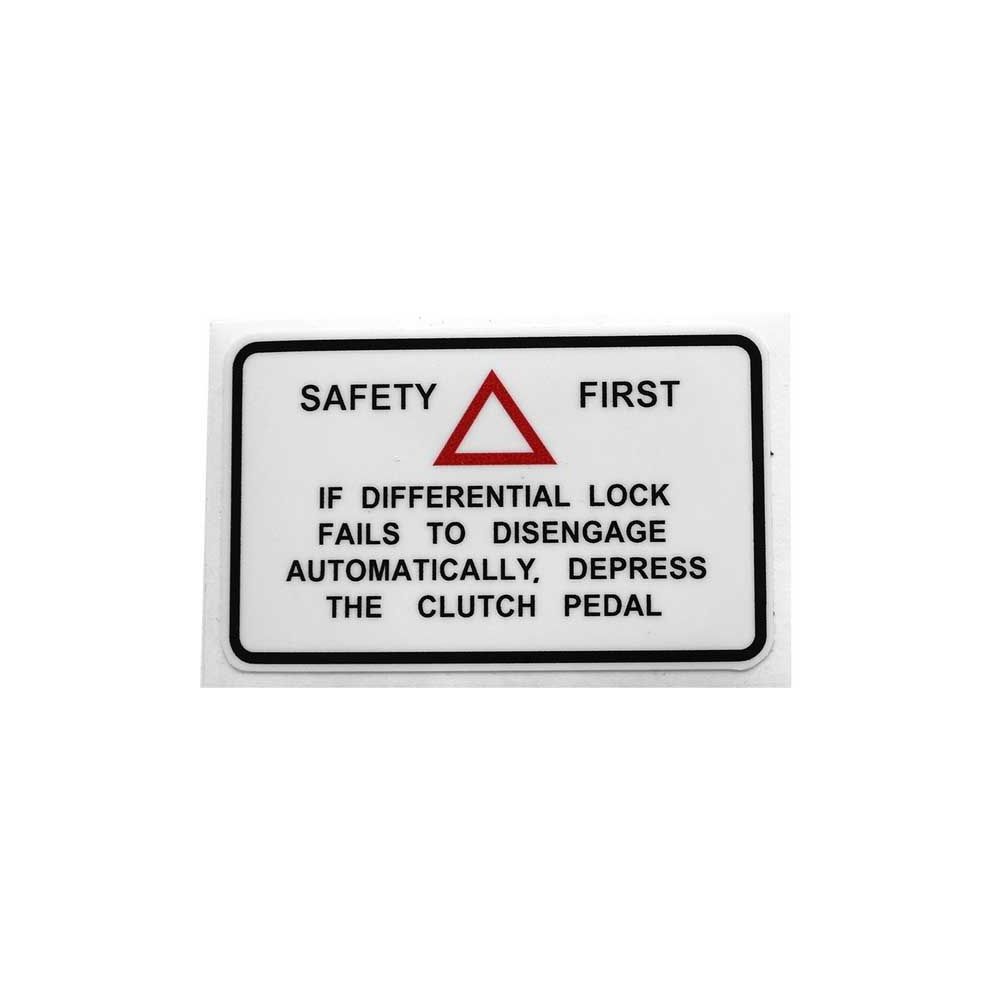 Autocollant de blocage de différentiel 100 Safety Ref pour MASSEY FERGUSON