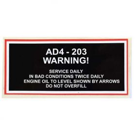 Autocollant 165 A 203, service quotidien pour MASSEY FERGUSON