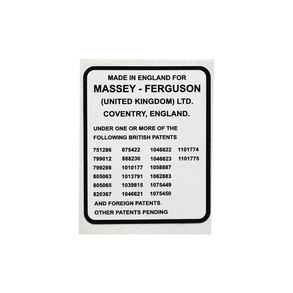 Autocollant 100 en attente de brevet pour MASSEY FERGUSON