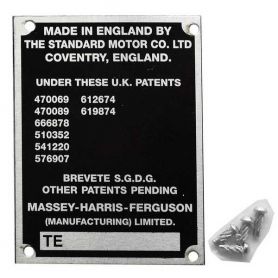 insigne de tracteur 20D Numéro de série pour MASSEY FERGUSON