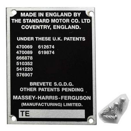 insigne de tracteur 20D Numéro de série pour MASSEY FERGUSON insigne de tracteur 20D Numéro de série pour MASSEY FERGUSON