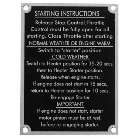 insigne de tracteur Instructions de démarrage 100's pour MASSEY FERGUSON insigne de tracteur Instructions de démarrage 100's pour MASSEY FERGUSON