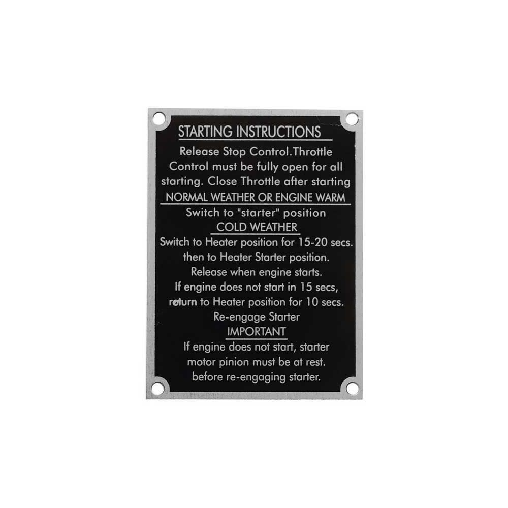 insigne de tracteur Instructions de démarrage 100's pour MASSEY FERGUSON