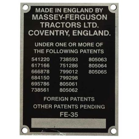 insigne de tracteur - Badge de série FE 35 pour MASSEY FERGUSON insigne de tracteur - Badge de série FE 35 pour MASSEY FERGUSON