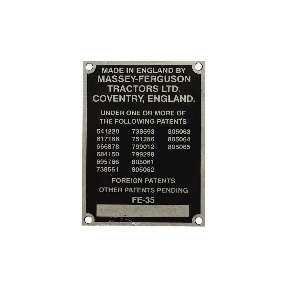 insigne de tracteur - Badge de série FE 35 pour MASSEY FERGUSON