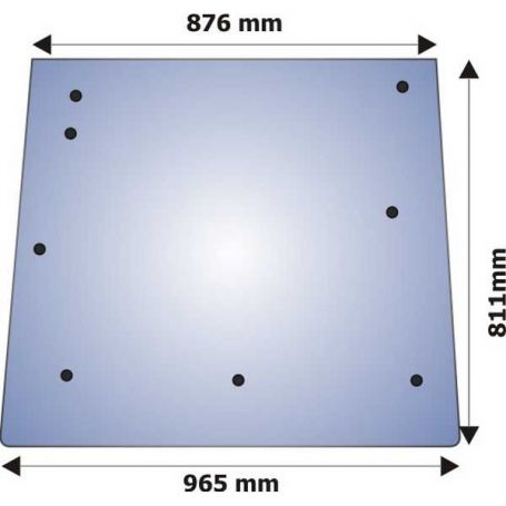 Vitre arrière supérieure 3000  8 trous pour MASSEY FERGUSON