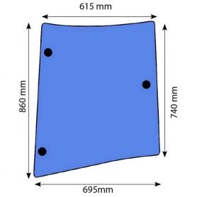 Verre 5400 Overwing RH fond plat pour MASSEY FERGUSON