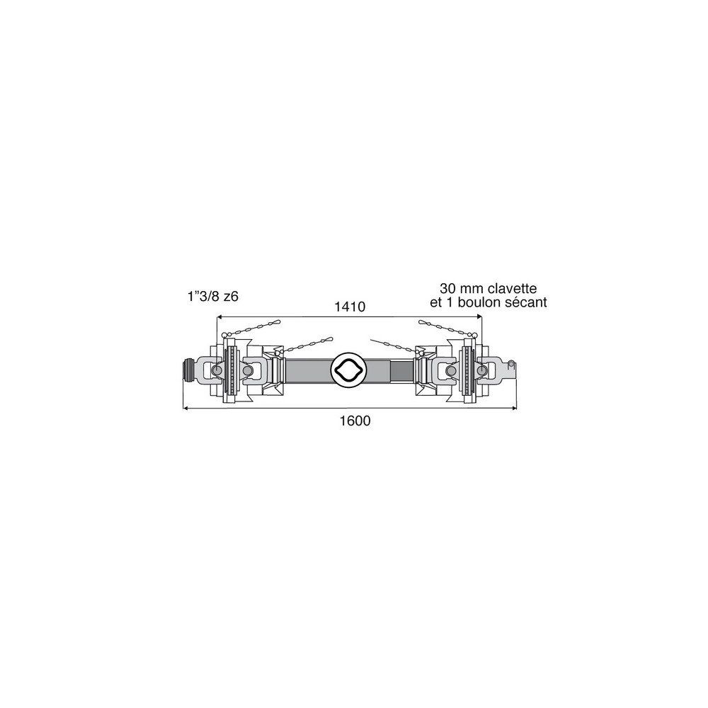 Transmission 2 joints Homocinétiques avec alésage 23.8x61.3