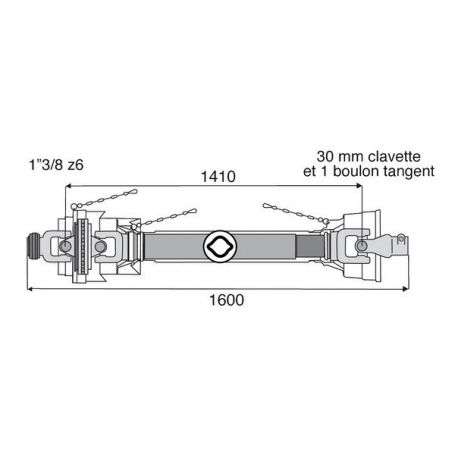 Transmission 1 joint Homocinétique avec alésage 27x74.6