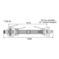 Transmission 1 joint Homocinétique avec alésage 27x74.6